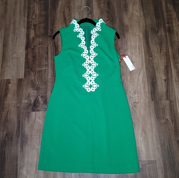 NWT ELLE Mandarin Collar Shift Dress  - Picture 2 of 3